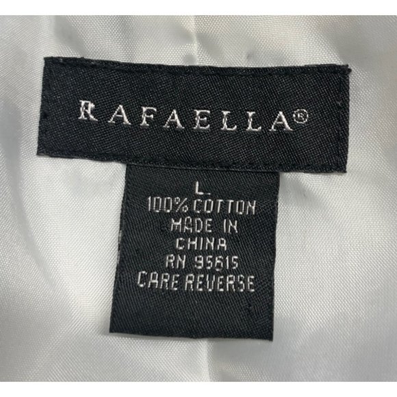 Rafaella Womens Black Zebra Animal Print Jacket Size Large 3/4 Length Sleeve Cot - Picture 2 of 5